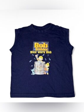 Vintage Y2K Bob the Builder navy blue tank top sleeveless shirt Size 5 years 🤍